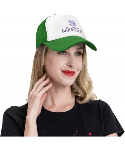 University of Bridgeport Logo Trucker Hats for Both Men and Women - Mesh Baseball Snapback Hats Green $20.21 Baseball Caps