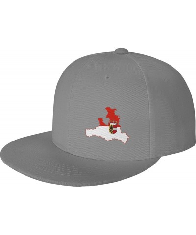 Flag Map of Salzburg Baseball Cap Snapback Trucker Hat for Men Women Flat Bill Hats Gray $13.55 Baseball Caps