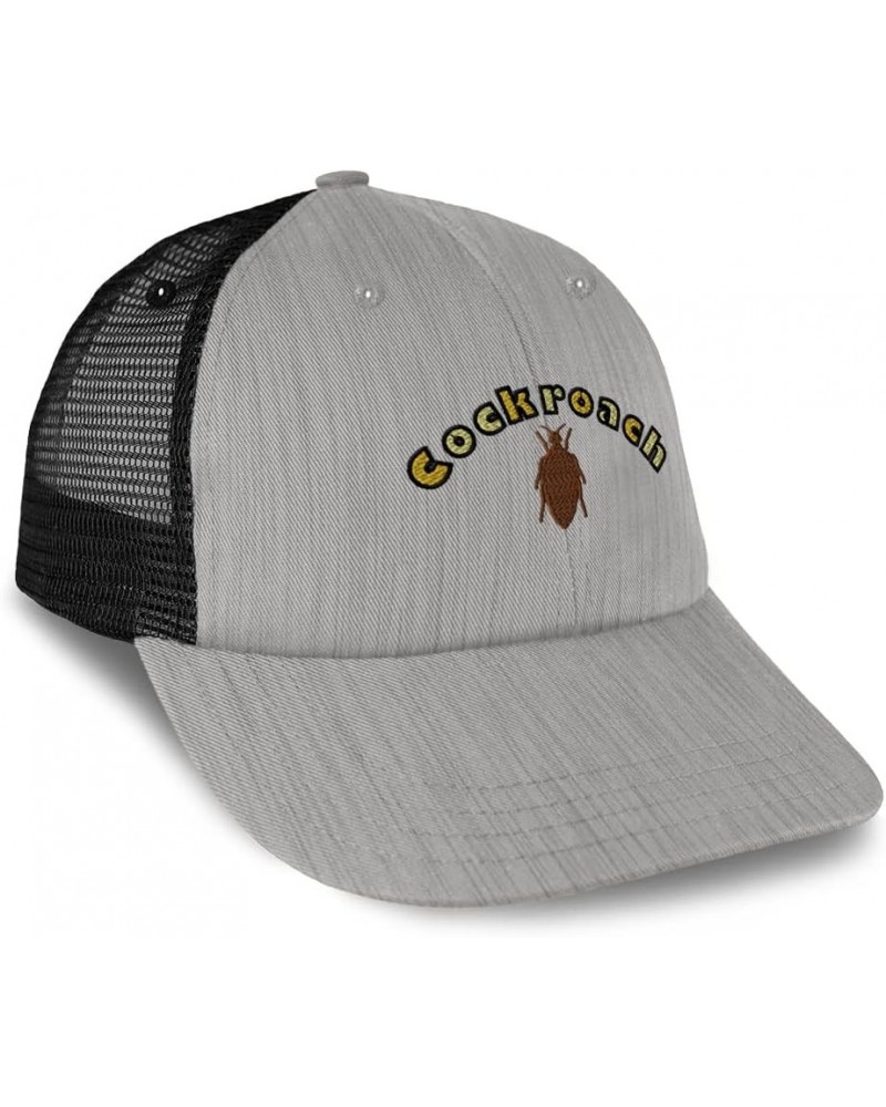 Custom Custom Trucker Hat Baseball Cap Cockroach Insects Nature Cotton Biology Dad Hats for Men & Women Heather Gray Black De...