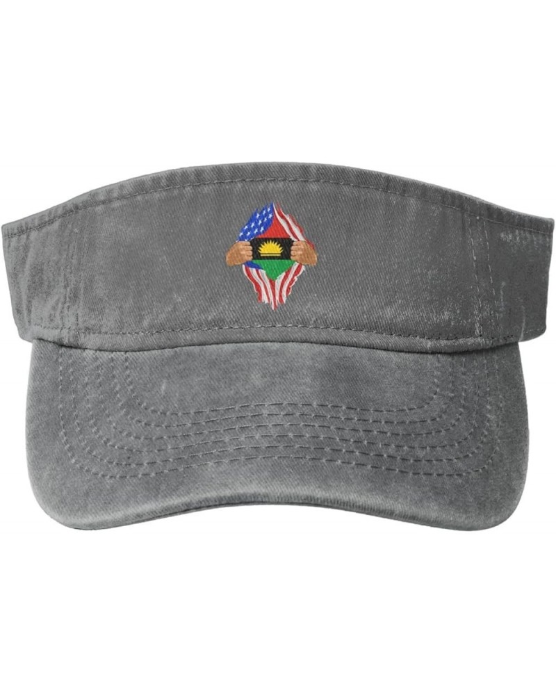 Hand Tear Flag of Biafra Sun Visor Hats for Women Men Adjustable Cotton Sun Hat Golf Cap Gray $10.03 Visors