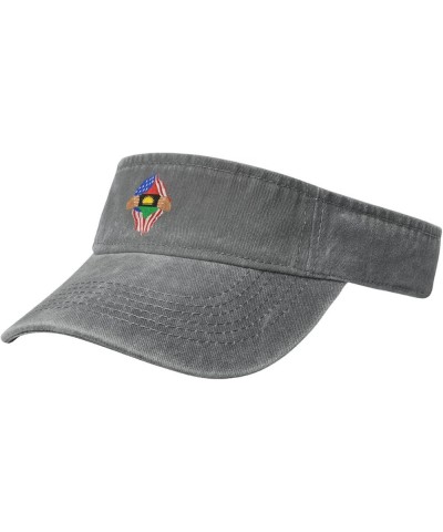 Hand Tear Flag of Biafra Sun Visor Hats for Women Men Adjustable Cotton Sun Hat Golf Cap Gray $10.03 Visors