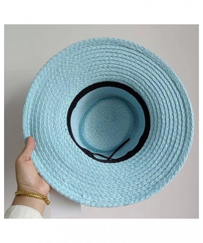 Outdoor Hand-Woven Paper Straw Hat French Elegant Flat Edge Concave and Convex Top Summer Sun Hat Beach Hat 30 $19.59 Sun Hats