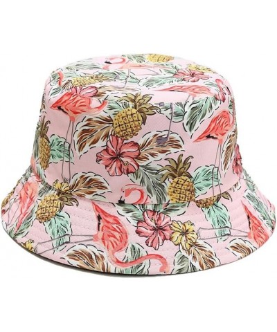 Unisex Flamingo Bucket Hat Reversible Hawaiian Beach Packable Fisherman Sun Cap 3/Flamingo $8.83 Bucket Hats