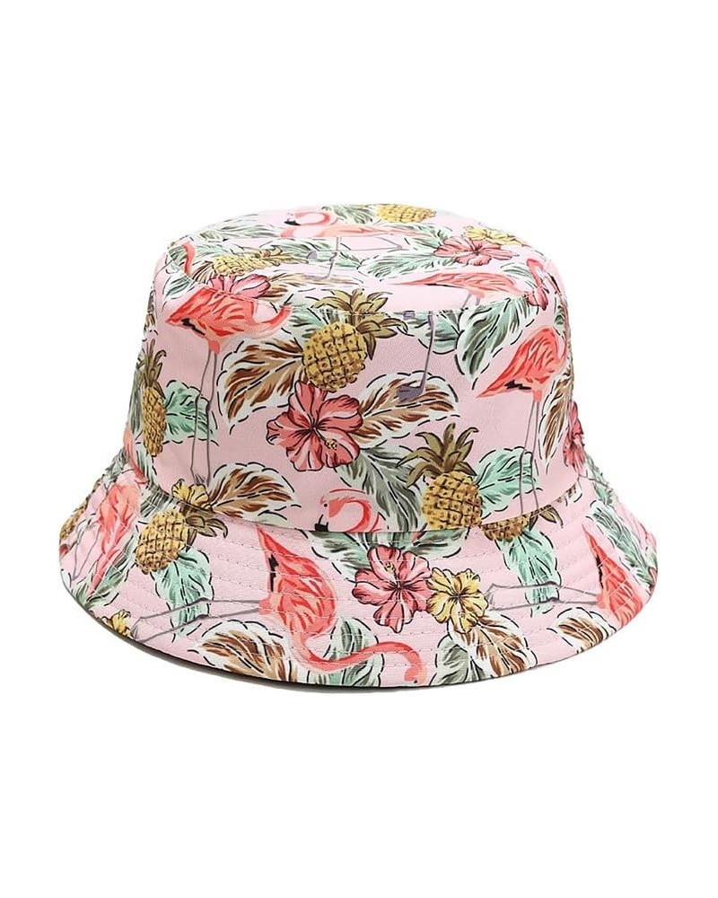 Unisex Flamingo Bucket Hat Reversible Hawaiian Beach Packable Fisherman Sun Cap 3/Flamingo $8.83 Bucket Hats