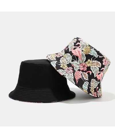 Unisex Flamingo Bucket Hat Reversible Hawaiian Beach Packable Fisherman Sun Cap 3/Flamingo $8.83 Bucket Hats