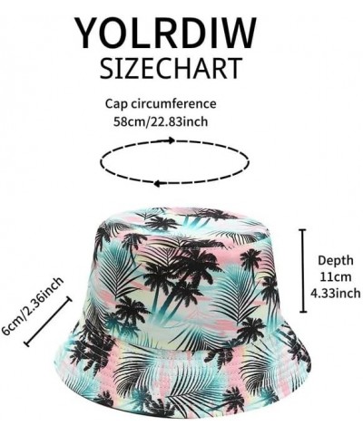 Unisex Flamingo Bucket Hat Reversible Hawaiian Beach Packable Fisherman Sun Cap 3/Flamingo $8.83 Bucket Hats