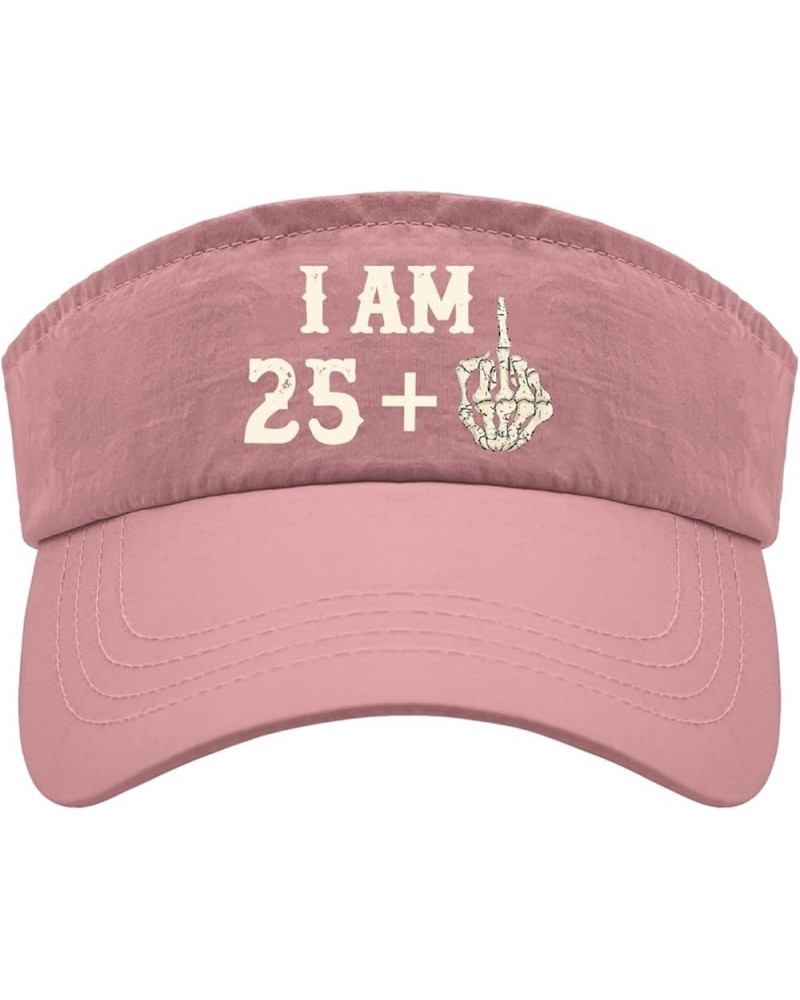 I Am 25 Plus 1 Middle Finger for A 26th Birthday Hat Sun Visor Hats for Women Visors Flodable Golf Pink $10.32 Sun Hats