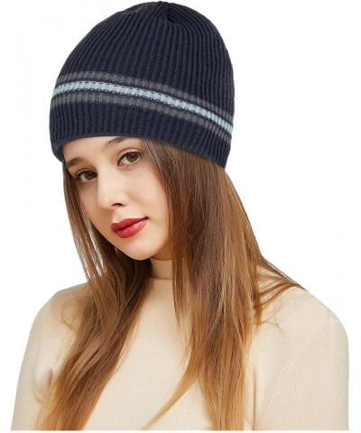 Slouchy Winter Beanie Knit Hats for Men & Women - Slouch Beanie Cap - Warm & Soft Cold Weather Caps Navy $27.92 Skullies & Be...