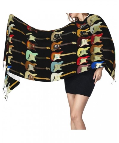 Beautiful Butterfly Print Warm Soft Tassel Scarf Cashmere Shawl For Women Fashion Season Winter Shawl Gift Art Guitar Pattern...