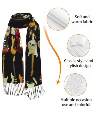 Beautiful Butterfly Print Warm Soft Tassel Scarf Cashmere Shawl For Women Fashion Season Winter Shawl Gift Art Guitar Pattern...