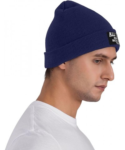 Funny Fashion Beanie Hat All This and A Nice Dick Too Slouchy Knit Skull Cap Warm Winter Navy Blue $10.19 Skullies & Beanies