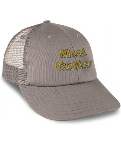 Custom Trucker Hat Baseball Cap Meat Cutter Cut Cotton Trim Dad Hats for Men & Women Grey Design Only $15.65 Baseball Caps