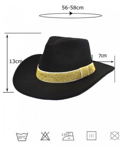 Men and Women Wool Fedora Hats for Women Design Hat with Brim Size Hat Bands for Womens Cowboy Hats Coffee $8.33 Fedoras