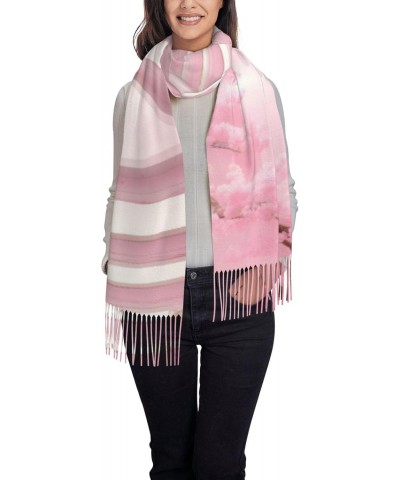 Cherry Blossom White Staircase Winter Scarf,* Shawl Scarf, Warm Scarf, Soft, Comfortable Scarf, Suitable For Men And Women $1...