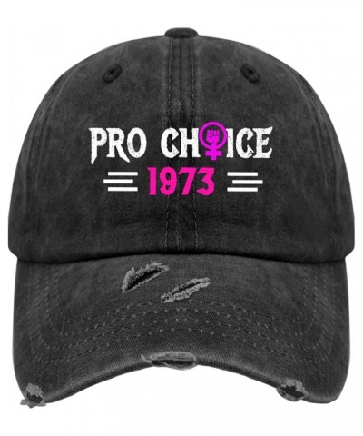 Pro Choices 1973 ROE Distressed Baseball Hat for Women Graphic Washed Denim Adjustable Strapback Hat Allblack $9.90 Baseball ...