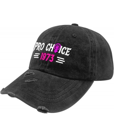 Pro Choices 1973 ROE Distressed Baseball Hat for Women Graphic Washed Denim Adjustable Strapback Hat Allblack $9.90 Baseball ...