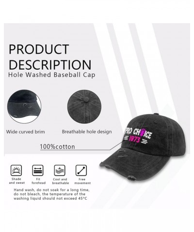 Pro Choices 1973 ROE Distressed Baseball Hat for Women Graphic Washed Denim Adjustable Strapback Hat Allblack $9.90 Baseball ...