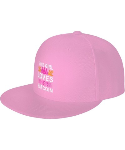 Adjustable This Girl Loves Her Bitcoin Bitcoin Snapback Hat for Men Women Baseball Cap Dad Hats Pink $12.43 Baseball Caps