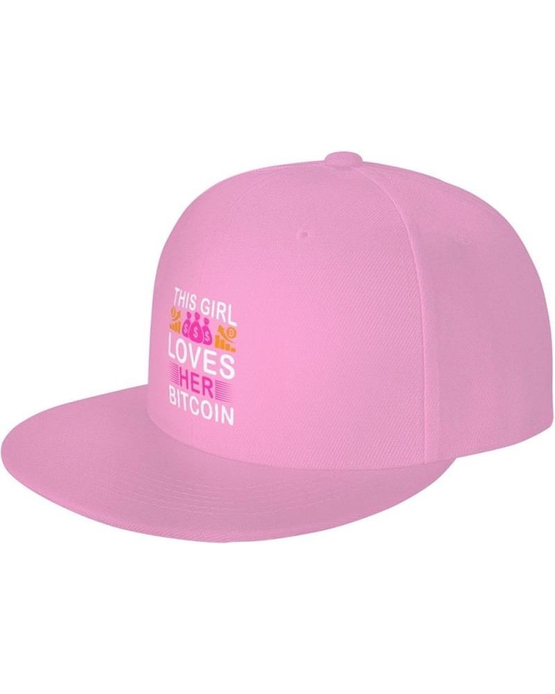 Adjustable This Girl Loves Her Bitcoin Bitcoin Snapback Hat for Men Women Baseball Cap Dad Hats Pink $12.43 Baseball Caps