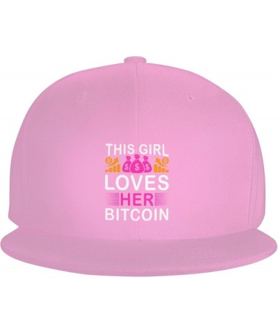 Adjustable This Girl Loves Her Bitcoin Bitcoin Snapback Hat for Men Women Baseball Cap Dad Hats Pink $12.43 Baseball Caps