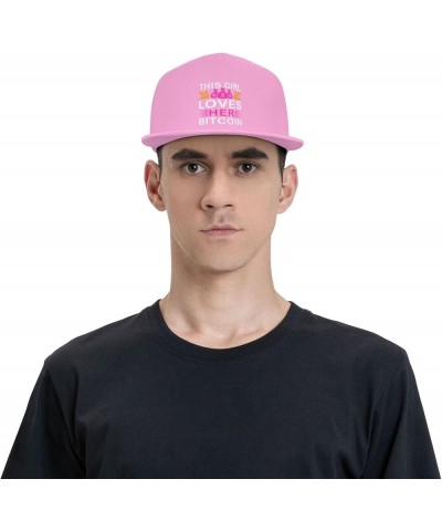 Adjustable This Girl Loves Her Bitcoin Bitcoin Snapback Hat for Men Women Baseball Cap Dad Hats Pink $12.43 Baseball Caps