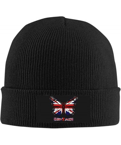 Butterfly Flag Knit Beanie Hat Winter Fall Headwear for Men Women Warm Stocking Skull-Cap Butterfly Britain Flag $11.79 Skull...