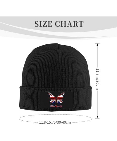 Butterfly Flag Knit Beanie Hat Winter Fall Headwear for Men Women Warm Stocking Skull-Cap Butterfly Britain Flag $11.79 Skull...