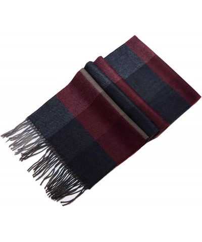 Women Men Winter Luxury Cozy Wool Warm Tartan Checked Plaid Wrap Scarf S9-burgundy $12.09 Scarves