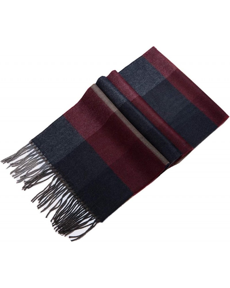 Women Men Winter Luxury Cozy Wool Warm Tartan Checked Plaid Wrap Scarf S9-burgundy $12.09 Scarves