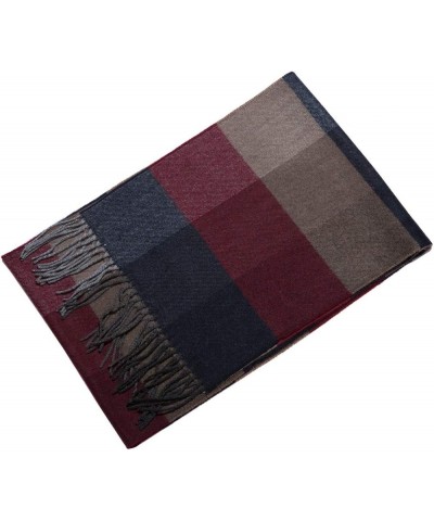 Women Men Winter Luxury Cozy Wool Warm Tartan Checked Plaid Wrap Scarf S9-burgundy $12.09 Scarves