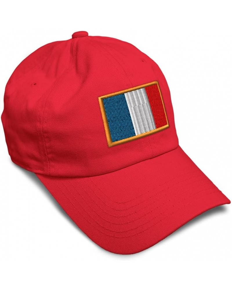 Soft Baseball Cap France Europe Football Cup Dad Hats for Men & Women Red $15.89 Baseball Caps