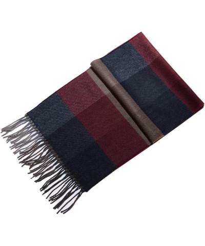 Women Men Winter Luxury Cozy Wool Warm Tartan Checked Plaid Wrap Scarf S9-burgundy $12.09 Scarves