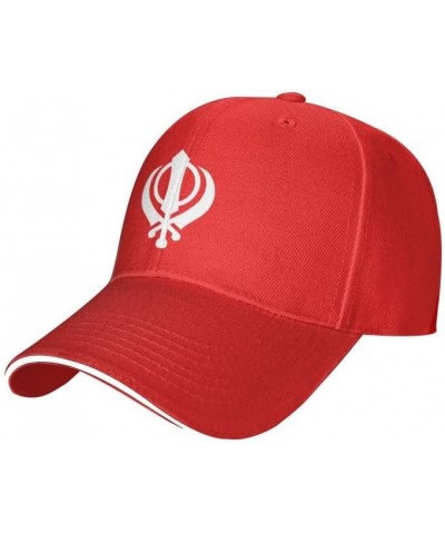 Sikh Symbol Sikhism Religion Flag Baseball Caps-Sandwich hat Denim Hats -Cowboy Knit hat Fisherman's hat Red $13.38 Baseball ...