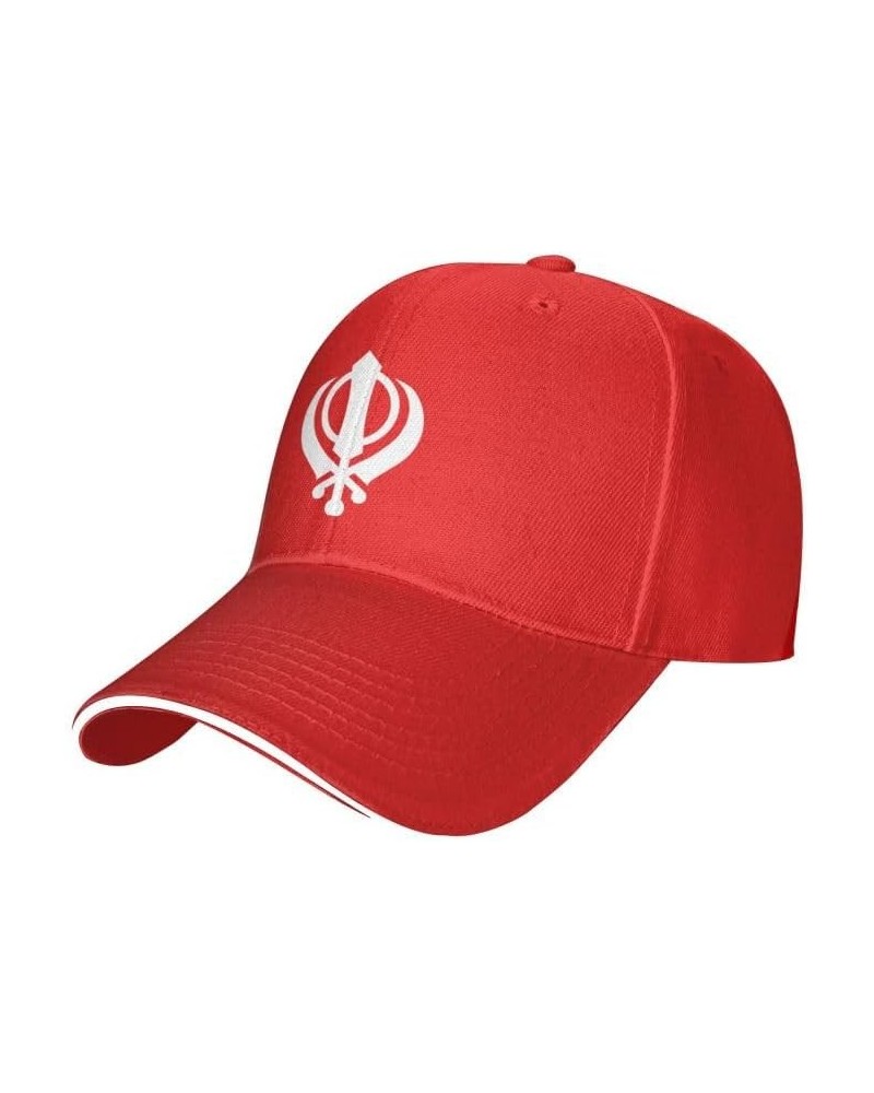 Sikh Symbol Sikhism Religion Flag Baseball Caps-Sandwich hat Denim Hats -Cowboy Knit hat Fisherman's hat Red $13.38 Baseball ...