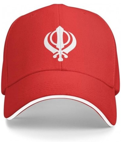 Sikh Symbol Sikhism Religion Flag Baseball Caps-Sandwich hat Denim Hats -Cowboy Knit hat Fisherman's hat Red $13.38 Baseball ...