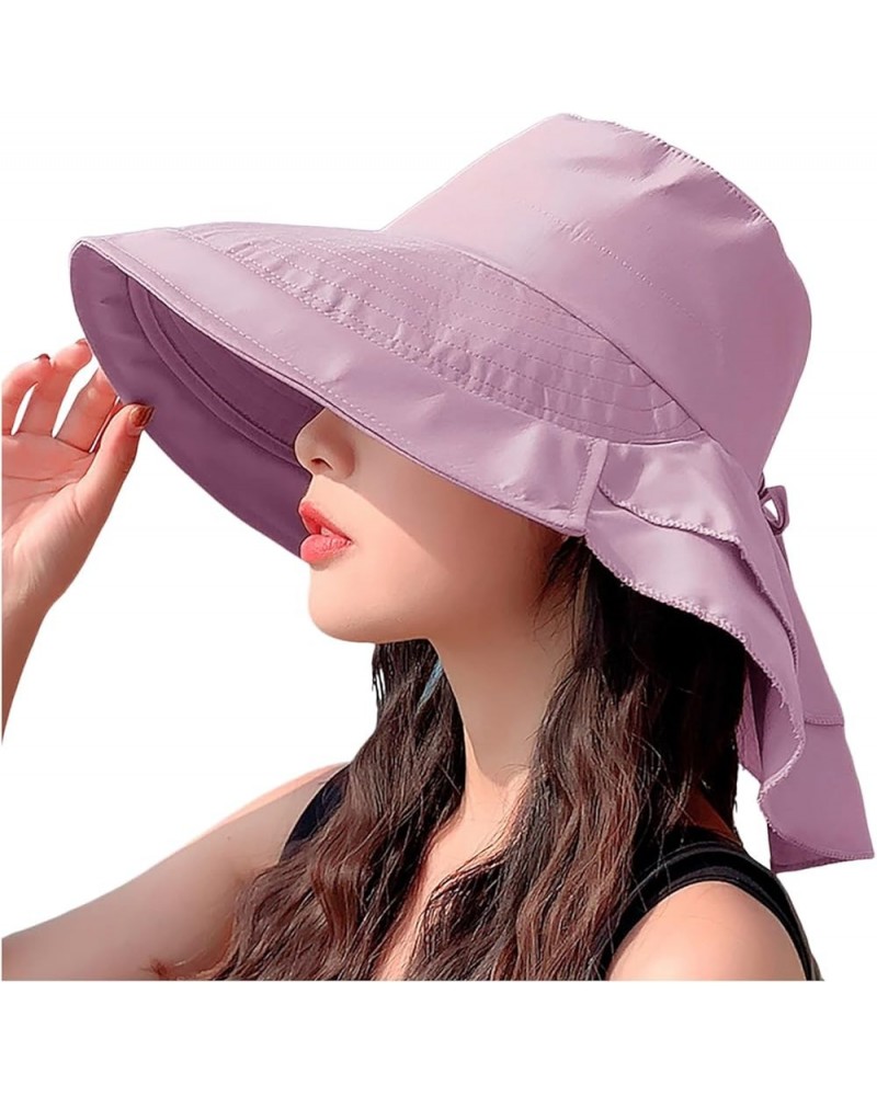 Wide Brim Ponytail Adjustable Beach Hat Sun Hat is 17 Visor Purple $7.40 Sun Hats