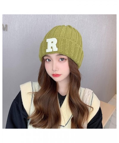 Winter Warm Skullies Beanies Women Letter Knitted Hats Outdoor Sports Cycling Melon Caps Beige $12.48 Skullies & Beanies