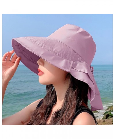 Wide Brim Ponytail Adjustable Beach Hat Sun Hat is 17 Visor Purple $7.40 Sun Hats