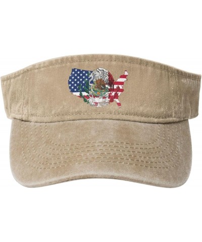 America Mexico Flag Sport Sun Visor Hat Cotton Ball Caps Empty Top Baseball Sun Cap Natural $11.72 Visors