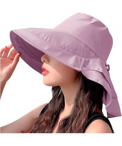 Wide Brim Ponytail Adjustable Beach Hat Sun Hat is 17 Visor Purple $7.40 Sun Hats