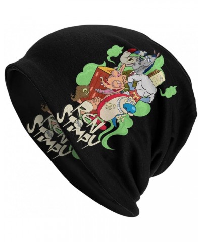 The Ren Anime Stimpy Show Knit Hat Beanie Cap Fashion Knitted Hat for for Men Women Teenager Black $10.63 Skullies & Beanies