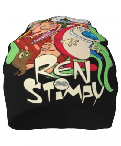 The Ren Anime Stimpy Show Knit Hat Beanie Cap Fashion Knitted Hat for for Men Women Teenager Black $10.63 Skullies & Beanies