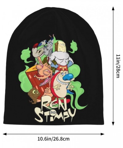 The Ren Anime Stimpy Show Knit Hat Beanie Cap Fashion Knitted Hat for for Men Women Teenager Black $10.63 Skullies & Beanies