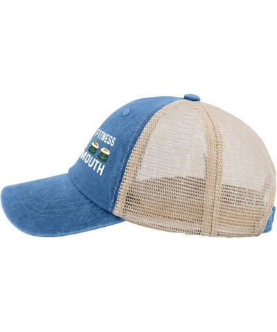 I'm Into Fitness Sushi in My Mouth Trucker Hat Women Vintage Mesh Hat for Summer Blue $8.69 Sun Hats