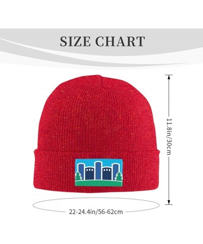 Flag of Mount Airy, Cincinnati, Ohio Beanie Hat for Men Women Knit Skull Cap Warm Hats Black Knitted Caps Red $10.67 Skullies...