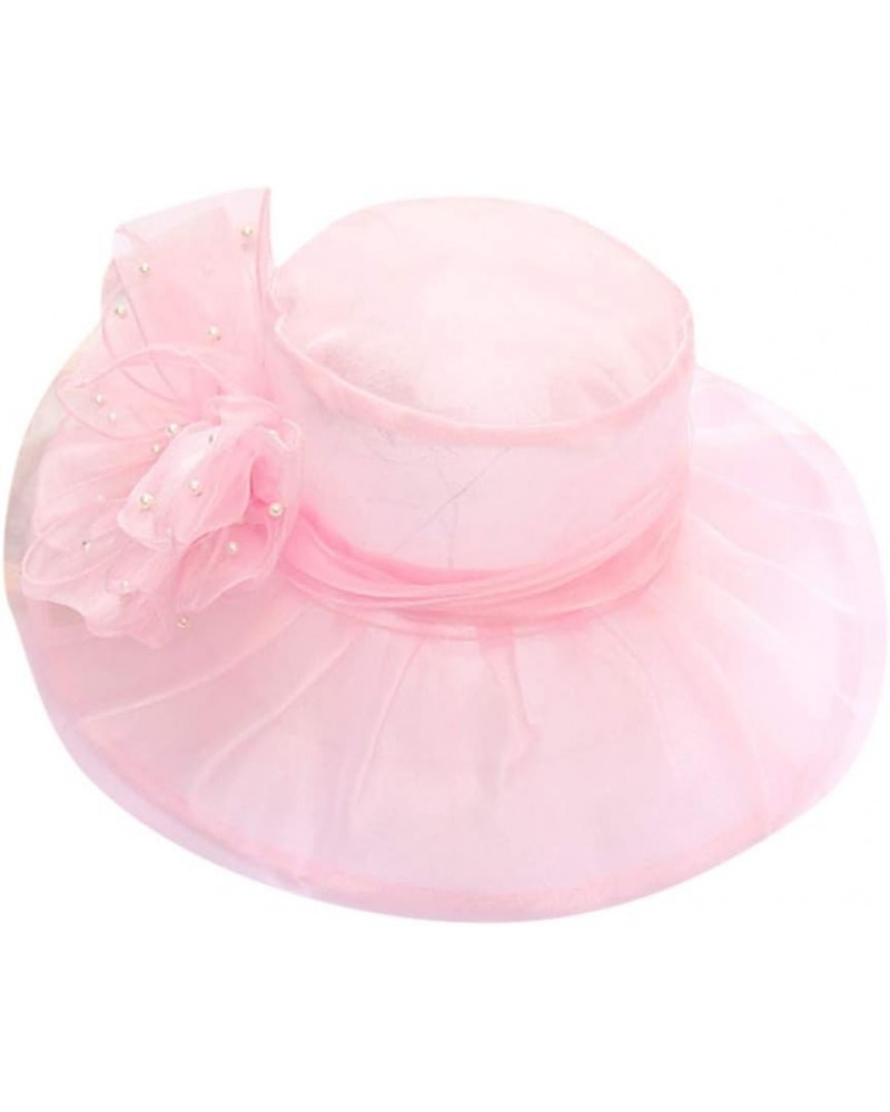 Women's Church Fascinator Bridal Tea Party Wedding Hat Marching Band Hats for Women B-pink $8.78 Rain Hats