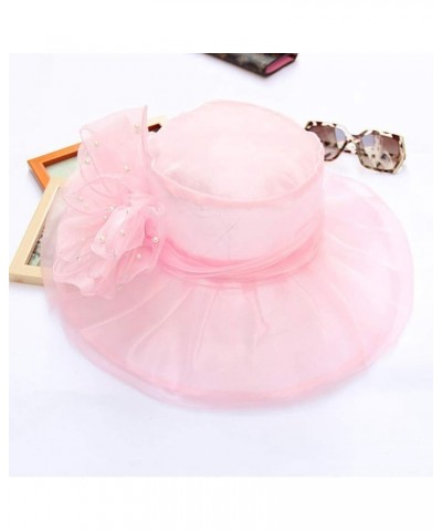 Women's Church Fascinator Bridal Tea Party Wedding Hat Marching Band Hats for Women B-pink $8.78 Rain Hats