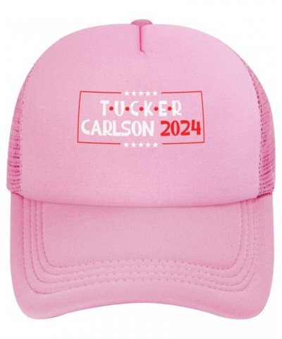 Tucker Carlson 2024 Men's Baseball Hat Original Snapback Cap Adjustable Pink $11.02 Baseball Caps