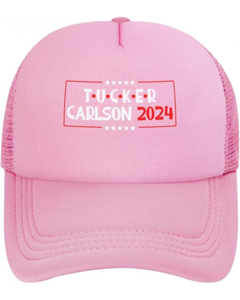 Tucker Carlson 2024 Men's Baseball Hat Original Snapback Cap Adjustable Pink $11.02 Baseball Caps