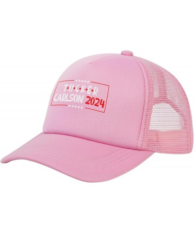 Tucker Carlson 2024 Men's Baseball Hat Original Snapback Cap Adjustable Pink $11.02 Baseball Caps